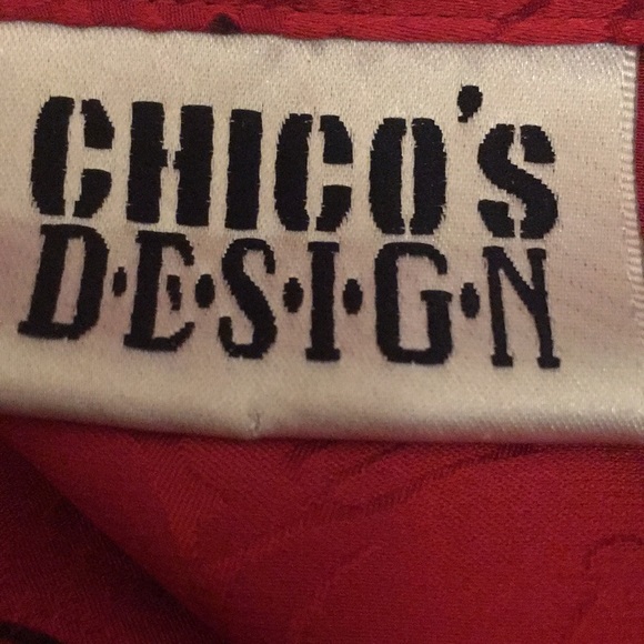 Vintage CHICO’S DESIGNS Silk Asian Style Graphic Design Side Split Lightweight - Picture 14 of 16